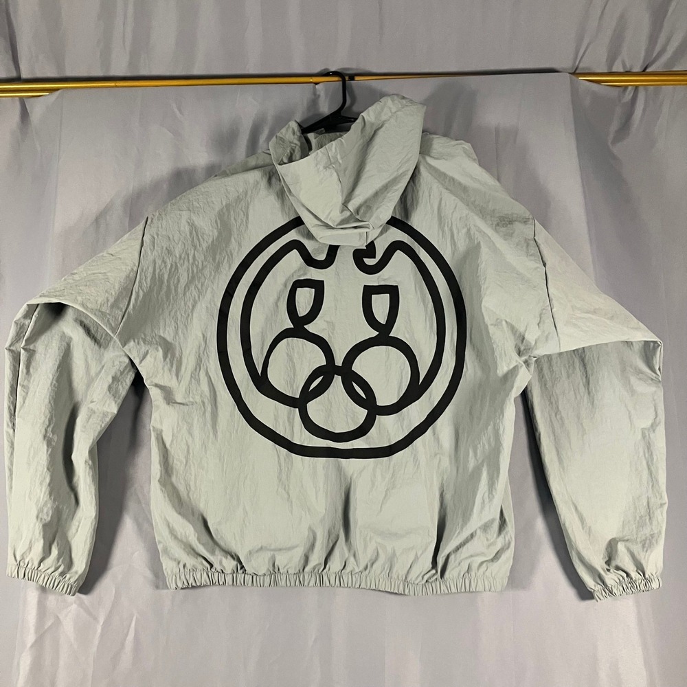 Yeezy Bully Mens Grey Hooded Lightweight Zip Jacket Size 2 Kanye Ye Windbreaker - Picture 2 of 10